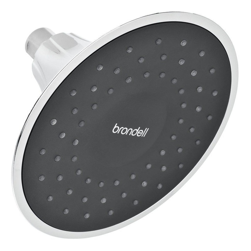 Brondell VivaSpring Chrome Obsidian Face Filtered Showerhead