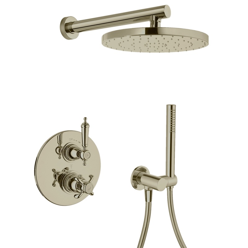 LaToscana Ornellaia Brushed Nickel Thermostatic Shower Kit With Handheld Shower