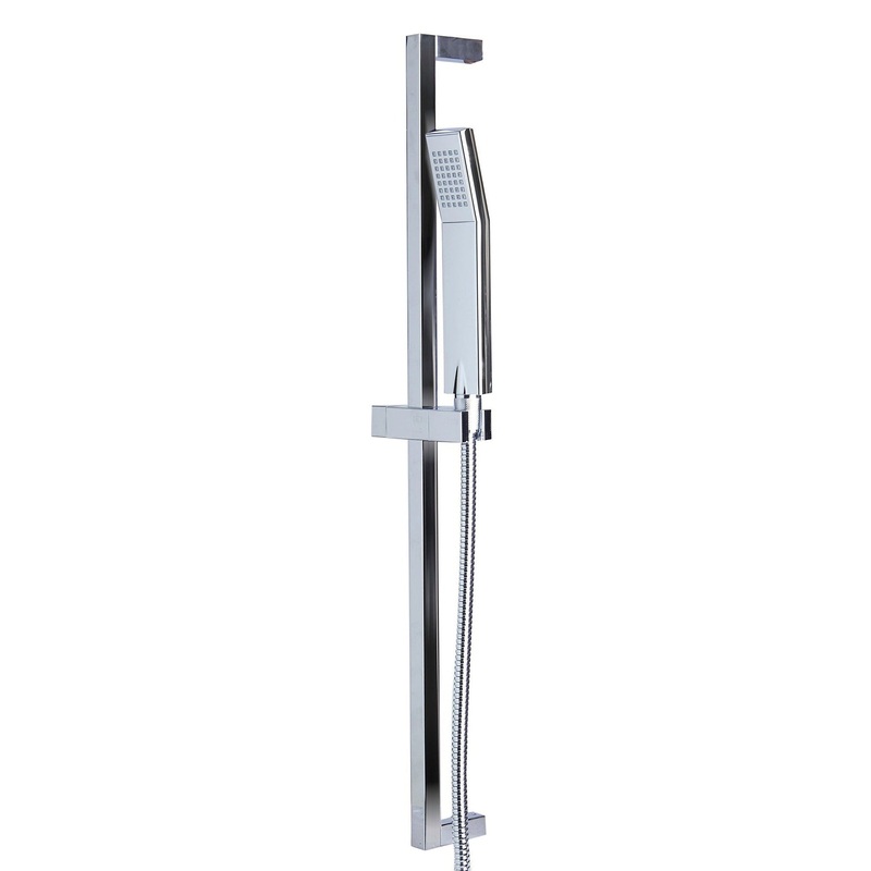 ALFI Brand AB7606-PC Polished Chrome Wall-Mounted Sliding Rail Hand Held Shower Head Set With Hose