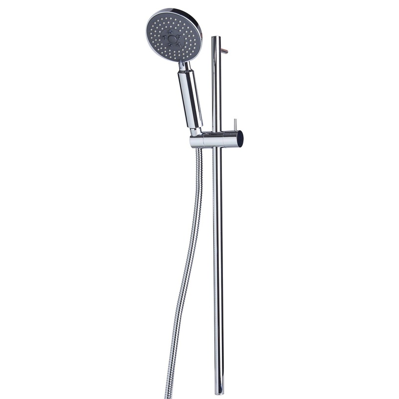 ALFI Brand AB7938-PC Polished Chrome Wall-Mounted Sliding Rail Hand Held Shower Head Set With Hose