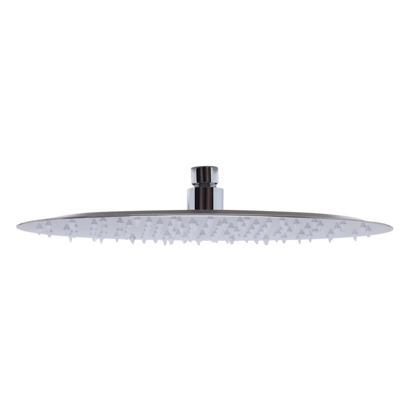ALFI Brand RAIN128-BSS 12" Oval Brushed Solid Stainless Steel Ultra Thin Rain Brass Shower Head