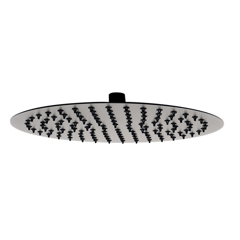ALFI Brand RAIN12R-BM 12" Round Matte Black Stainless Steel Wall or Ceiling Mounted Ultra Thin Rain Brass Shower Head