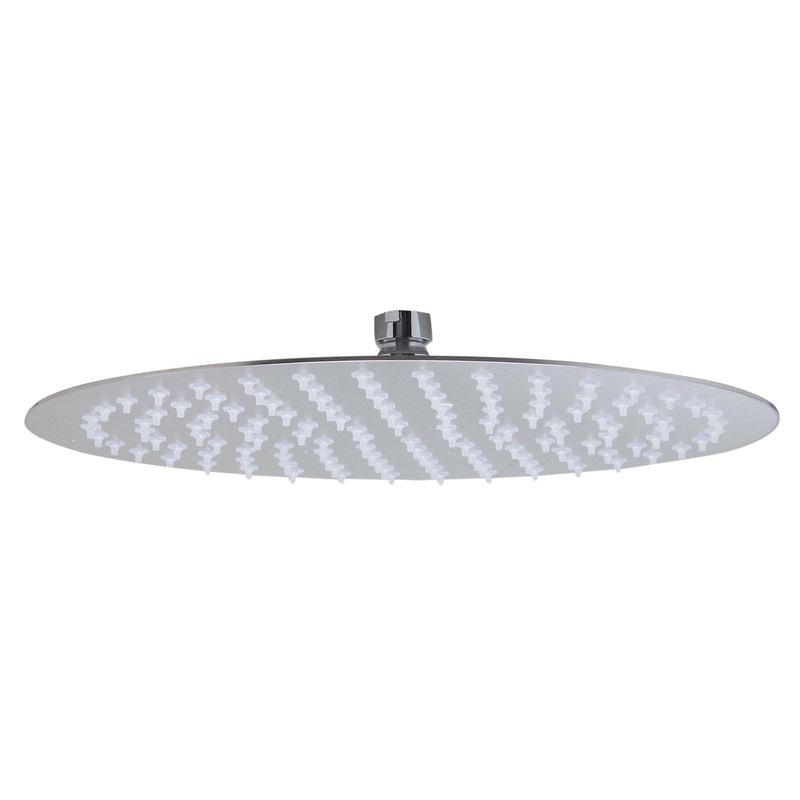 ALFI Brand RAIN12R-BSS 12" Round Solid Brushed Stainless Steel Wall or Ceiling Mounted Ultra Thin Rain Brass Shower Head