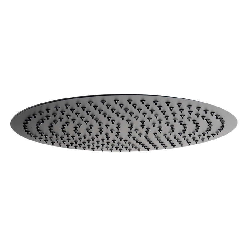 ALFI Brand RAIN16R-BM 16" Round Matte Black Stainless Steel Wall or Ceiling Mounted Ultra Thin Rain Brass Shower Head