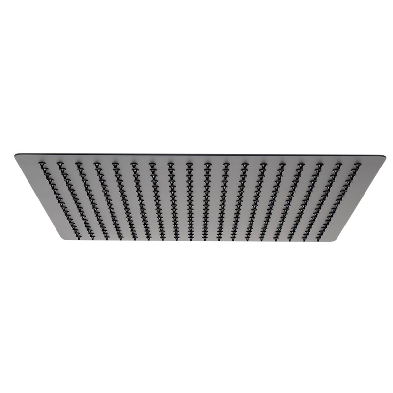 ALFI Brand RAIN16S-BM 16" Square Matte Black Stainless Steel Wall or Ceiling Mounted Ultra Thin Rain Brass Shower Head