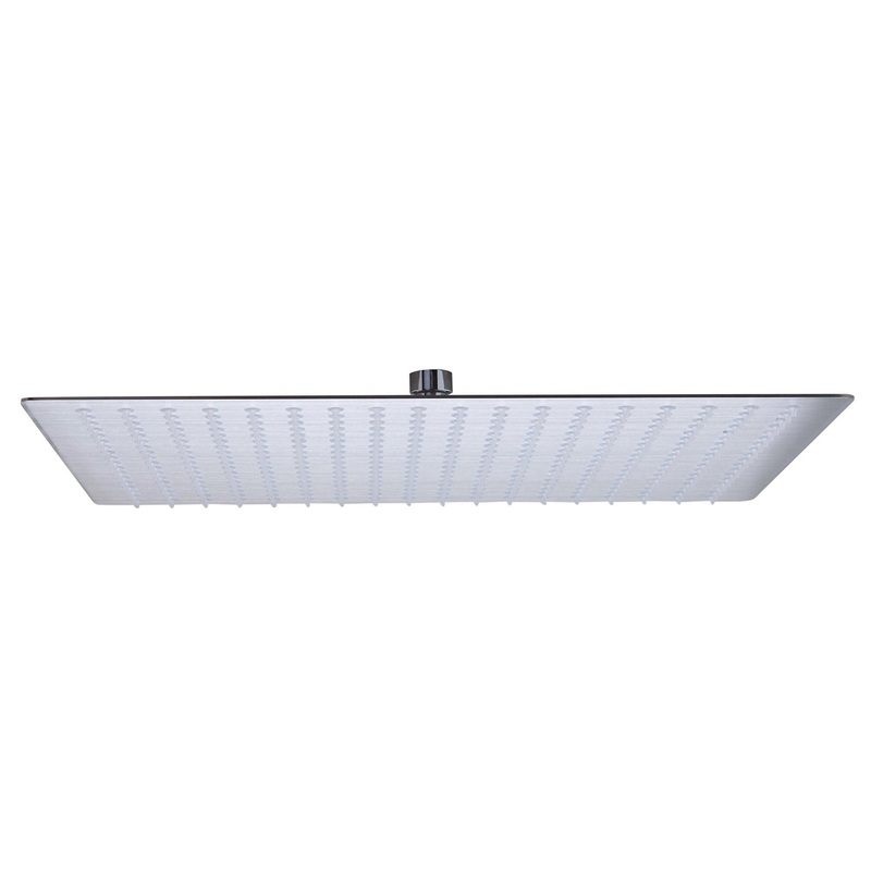 ALFI Brand RAIN16S-BSS 16" Square Solid Brushed Stainless Steel Wall or Ceiling Mounted Ultra Thin Rain Brass Shower Head