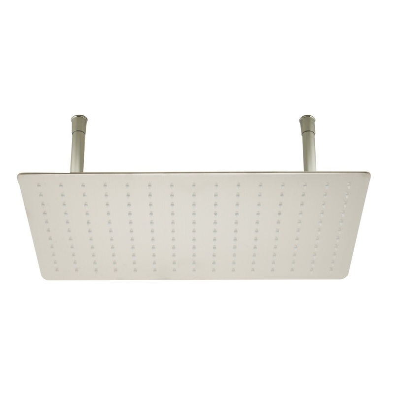ALFI Brand RAIN2012-BSS 20" Rectangle Solid Brushed Stainless Steel Wall or Ceiling Mounted Ultra Thin Rain Brass Shower Head