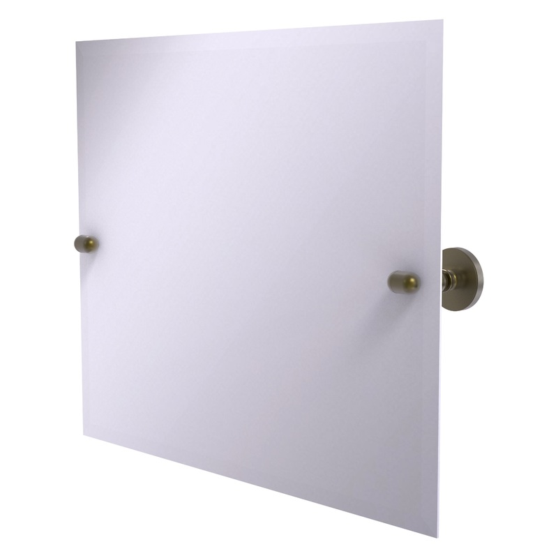 Allied Brass TA-93-ABR Tango Antique Brass Rectangular Landscape Frameless Tilt Wall Mirror With Beveled Edge