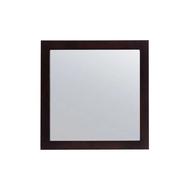 Laviva Nova 28" Square Fully Framed Mirror in Espresso Finish
