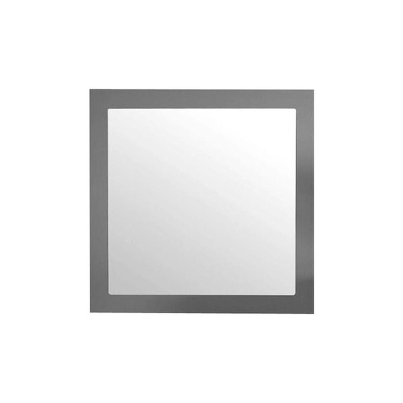Laviva Nova 28" Square Fully Framed Mirror in Gray Finish