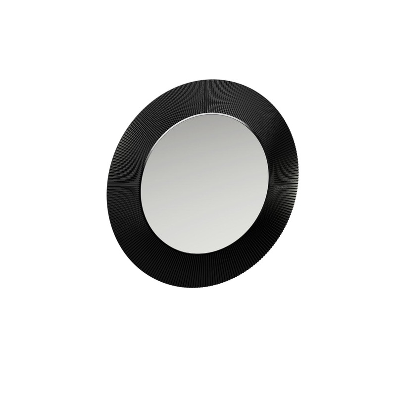Laufen Kartell 31" Round Opaque Black Polycarbonate "All Saints" Mirror