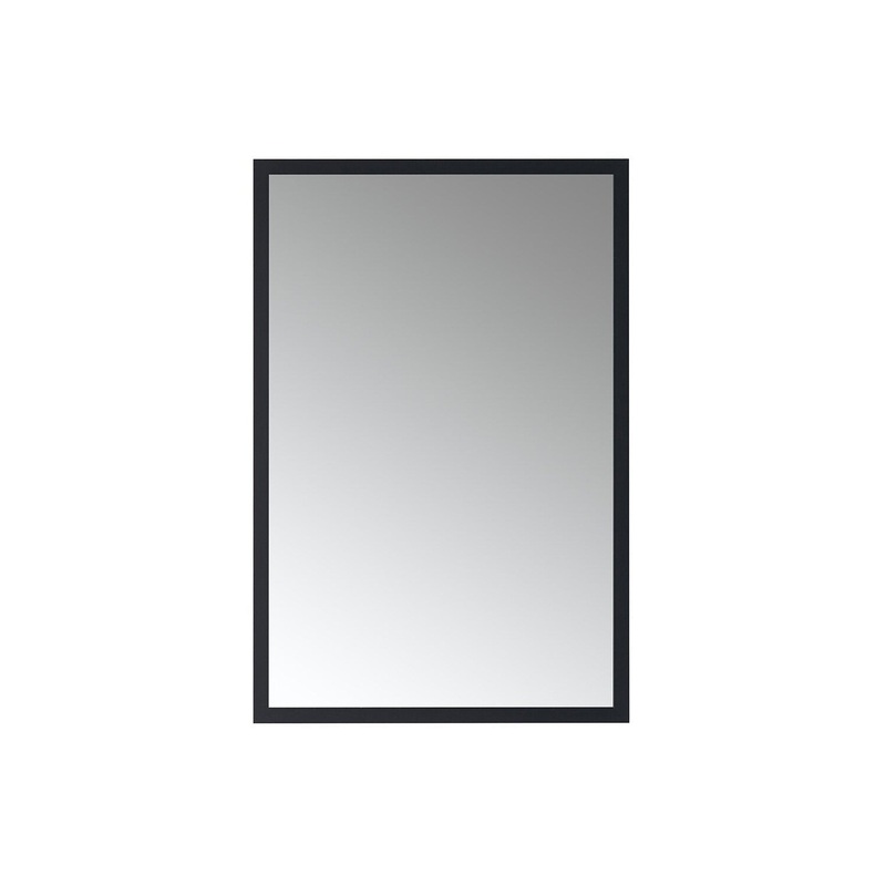 Luxaar Nuovo 24" x 36" Matte Black Wall-Mounted Framed Mirror