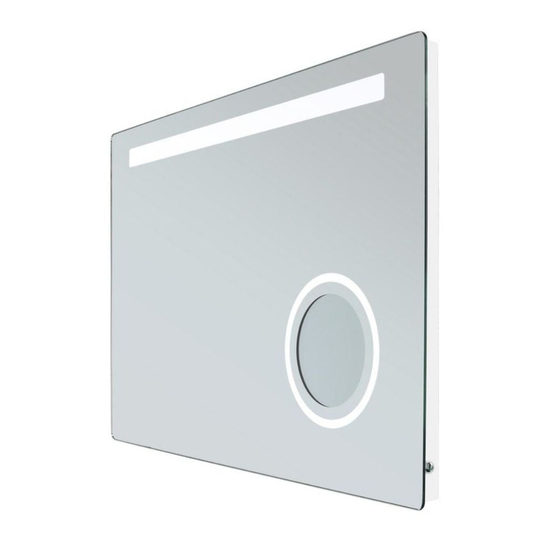 WarmlyYours Judy 36 x 24 Rectangular Frameless Wall-Mounted 3X Magnifying LED Cool 6,500K or Warm 3,000K Backlit Mirror With Integrated Defogger