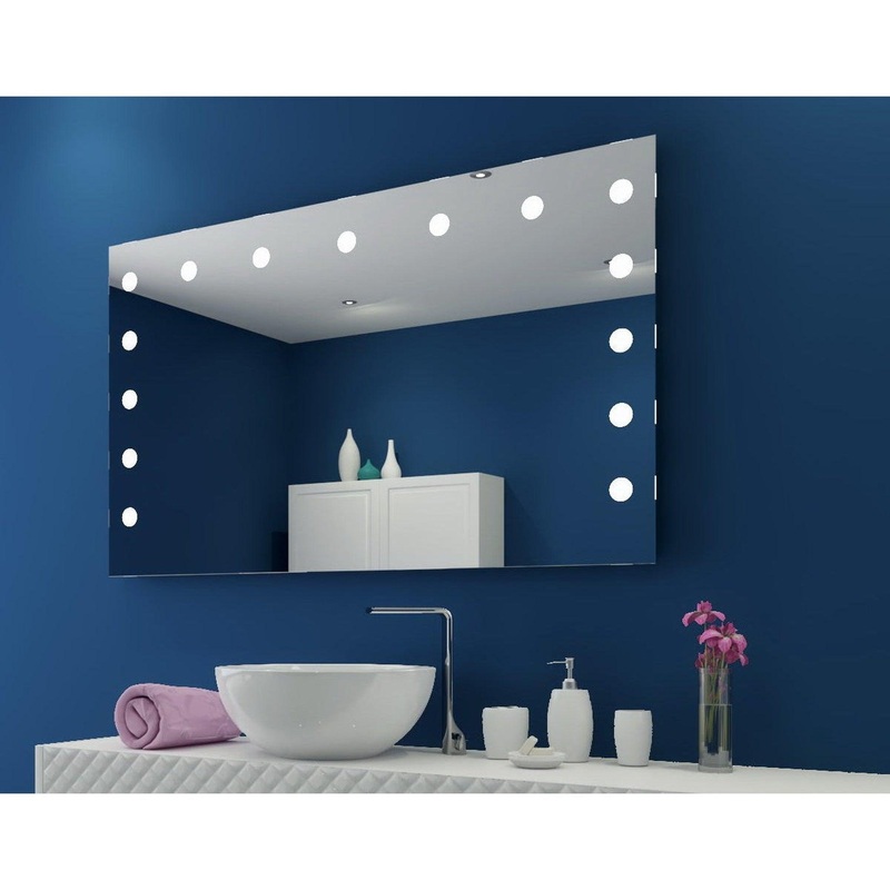 Paris Mirror Hollywood 60" x 36" Front-Lit Lighted Super Bright Dimmable Wall-Mounted 6000K LED Mirror