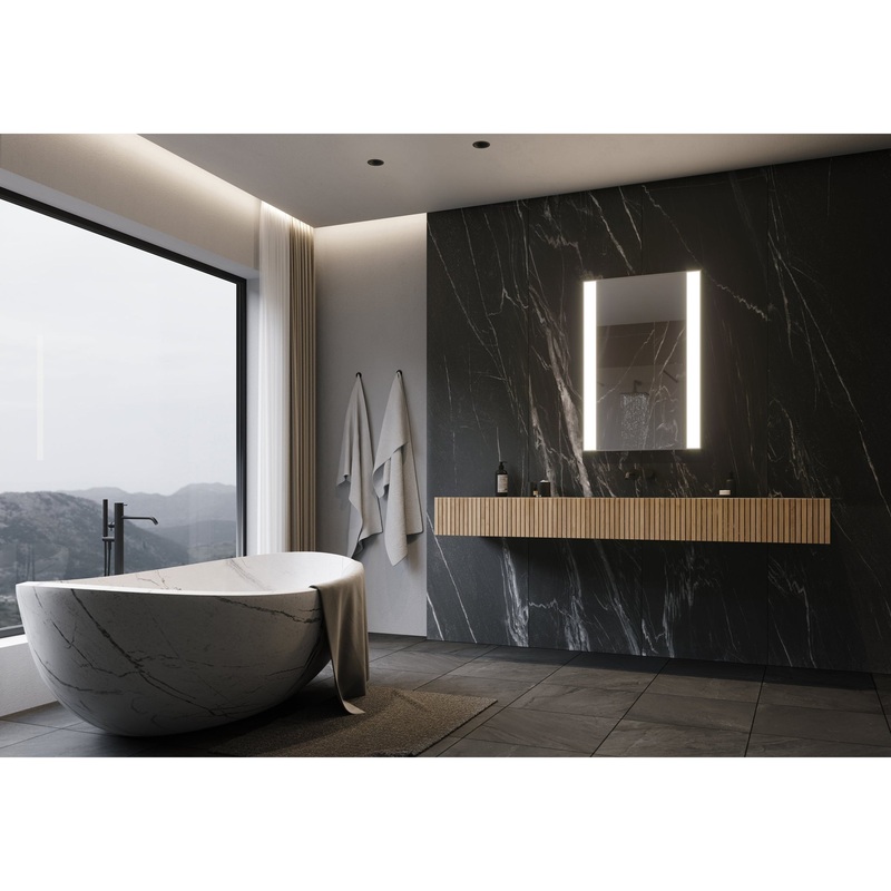 Paris Mirror Galaxy II 24" x 36" Front-lit Illuminated Super Bright Dimmable Wall-Mounted 6000K LED Mirror With Framed Edges