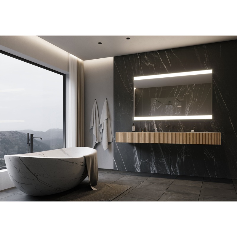 Paris Mirror Galaxy II 60" x 36" Front-lit Illuminated Super Bright Dimmable Wall-Mounted 6000K LED Mirror With Framed Edges