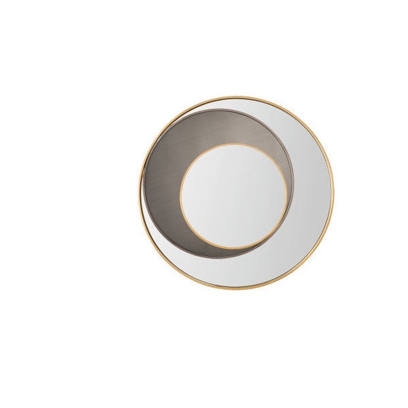 James Martin Cosmos 35" x 35" Radiant Gold and Onyx Round Mirror