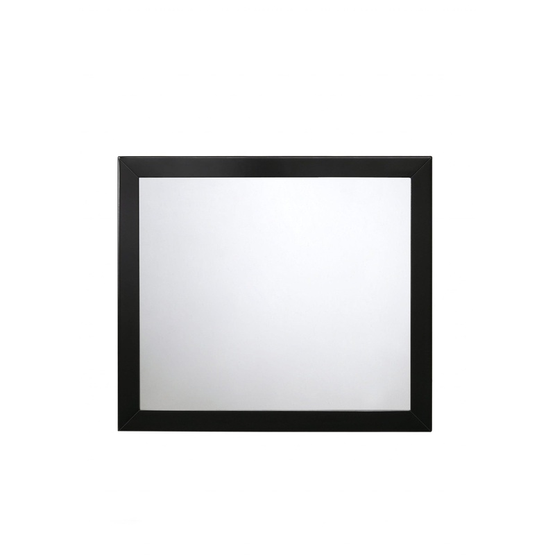 HomeRoots Rectangular Beveled Wooden Mirror In Black