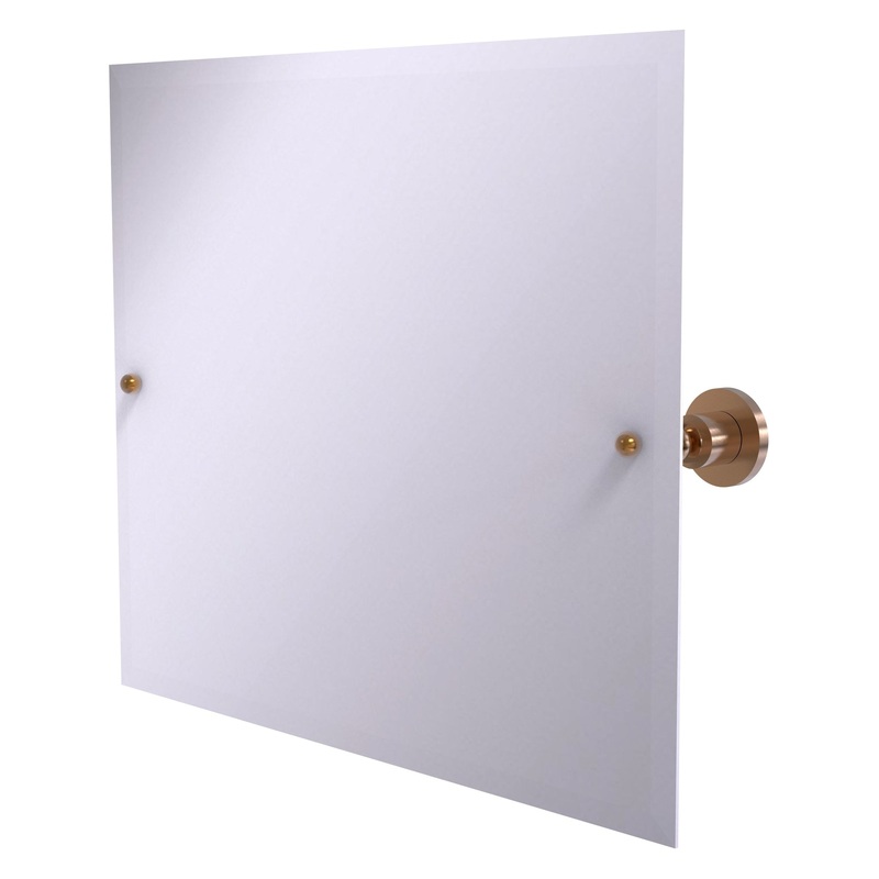 Allied Brass Astor Place 21" x 26" Brushed Bronze Solid Brass Frameless Landscape Rectangular Tilt Mirror With Beveled Edge