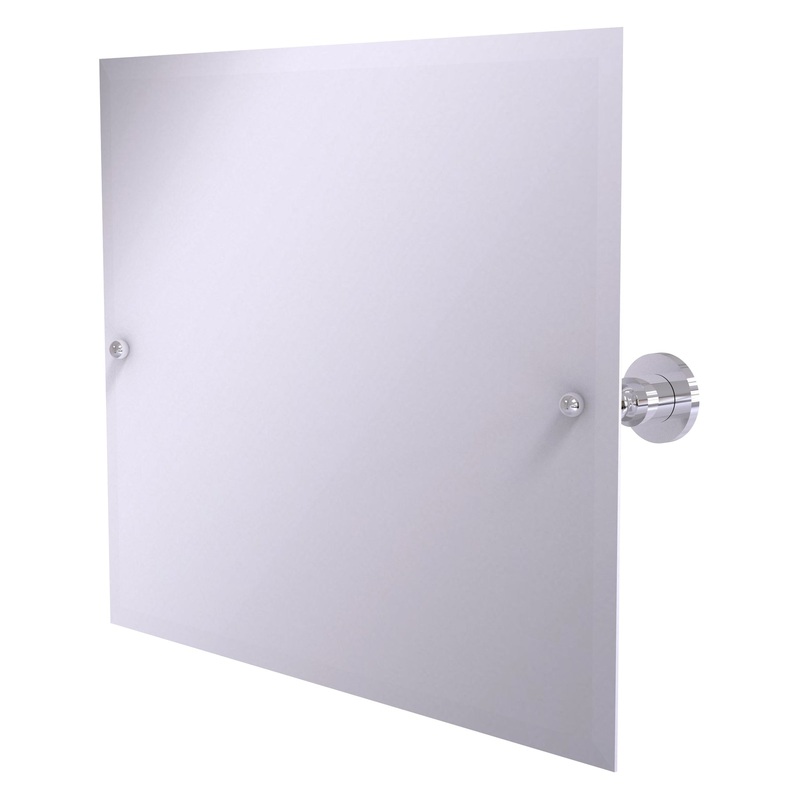 Allied Brass Astor Place 21" x 26" Polished Chrome Solid Brass Frameless Landscape Rectangular Tilt Mirror With Beveled Edge