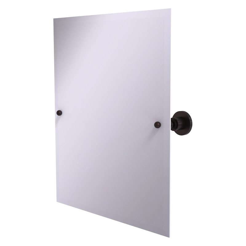 Allied Brass Astor Place 26" x 21" Antique Bronze Solid Brass Frameless Rectangular Tilt Mirror With Beveled Edge