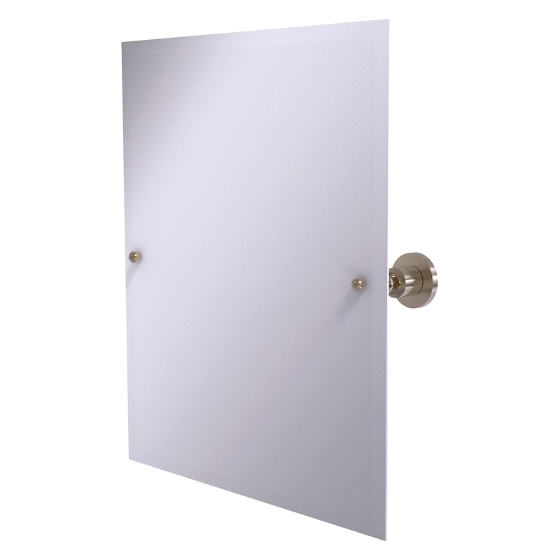 Allied Brass Astor Place 26" x 21" Antique Pewter Solid Brass Frameless Rectangular Tilt Mirror With Beveled Edge