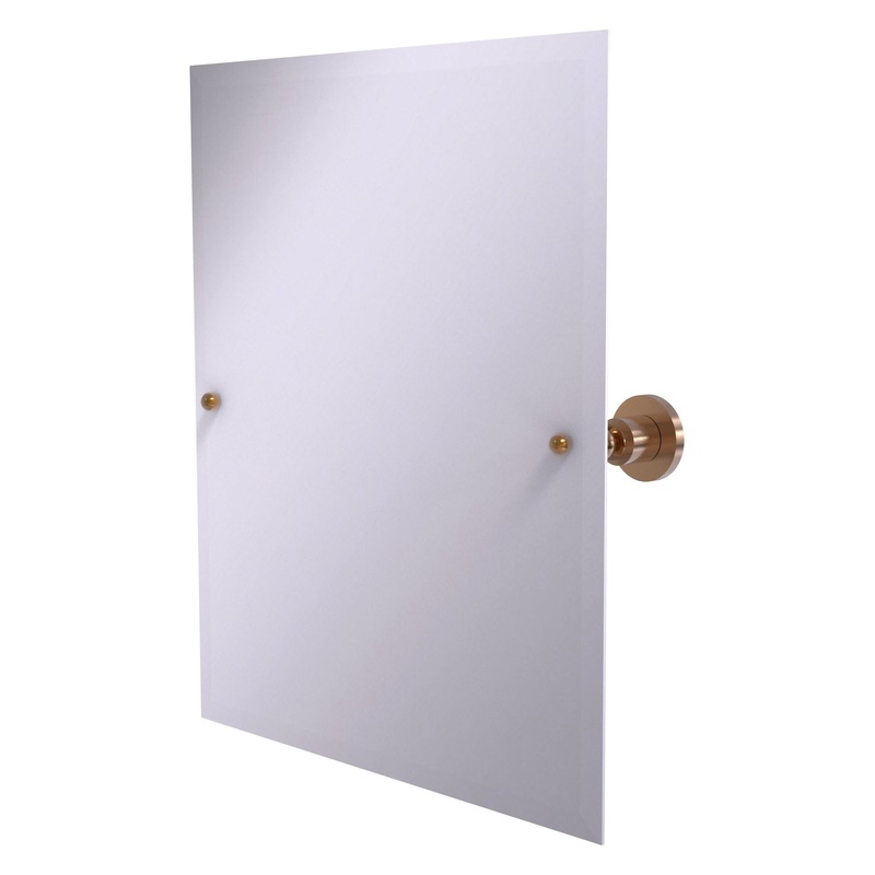 Allied Brass Astor Place 26" x 21" Brushed Bronze Solid Brass Frameless Rectangular Tilt Mirror With Beveled Edge
