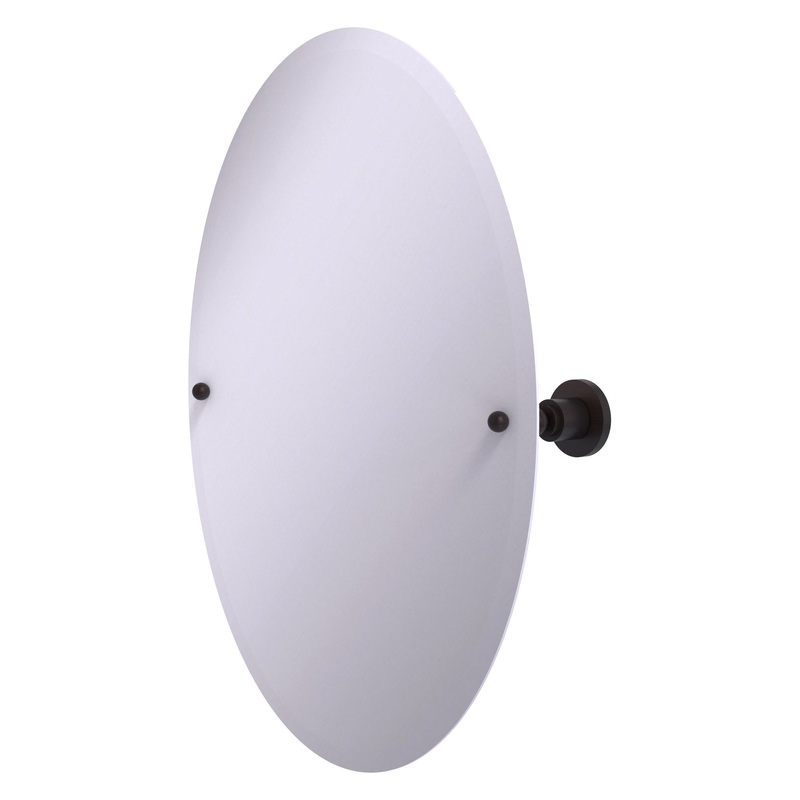 Allied Brass Astor Place 29" x 21" Venetian Bronze Solid Brass Frameless Oval Tilt Mirror With Beveled Edge