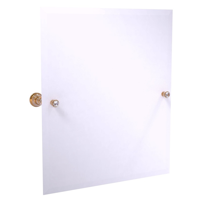 Allied Brass Carolina Crystal 21.8" x 4.8" Brushed Bronze Solid Brass Frameless Rectangular Tilt Mirror With Beveled Edge
