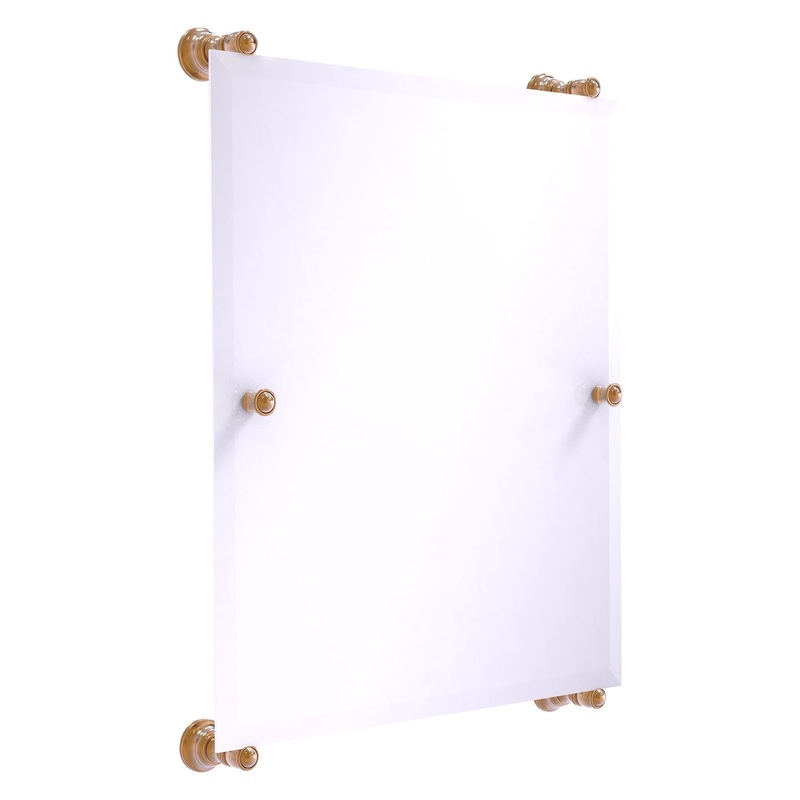 Allied Brass Carolina 21" x 4.4" Brushed Bronze Solid Brass Rectangular Frameless Rail-Mounted Mirror