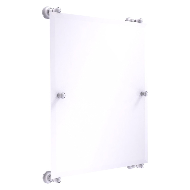 Allied Brass Carolina 21" x 4.4" Matte White Solid Brass Rectangular Frameless Rail-Mounted Mirror