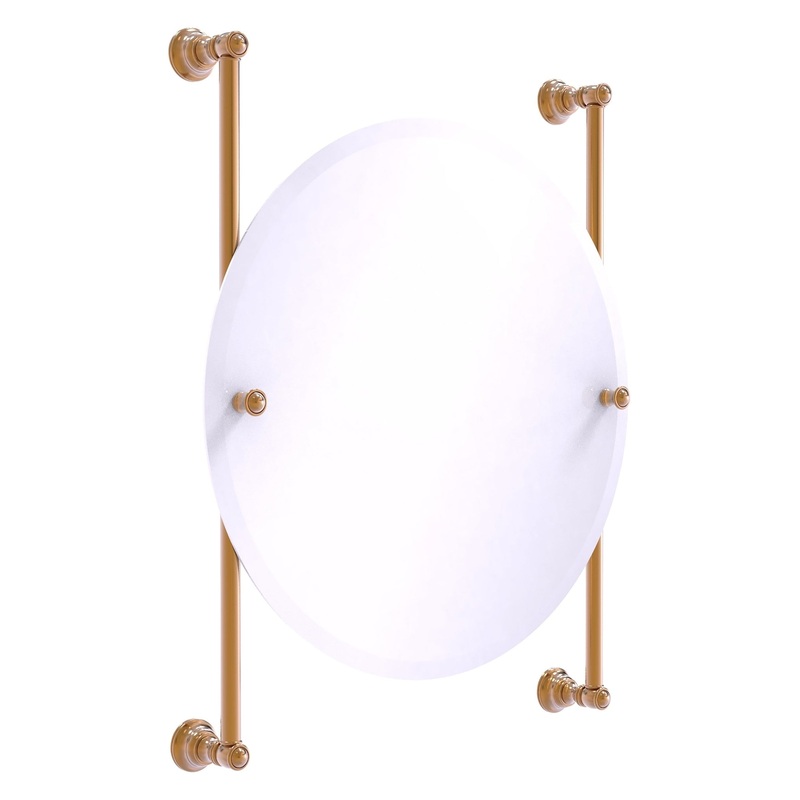 Allied Brass Carolina 22" x 4.4" Brushed Bronze Solid Brass Round Frameless Rail-Mounted Mirror