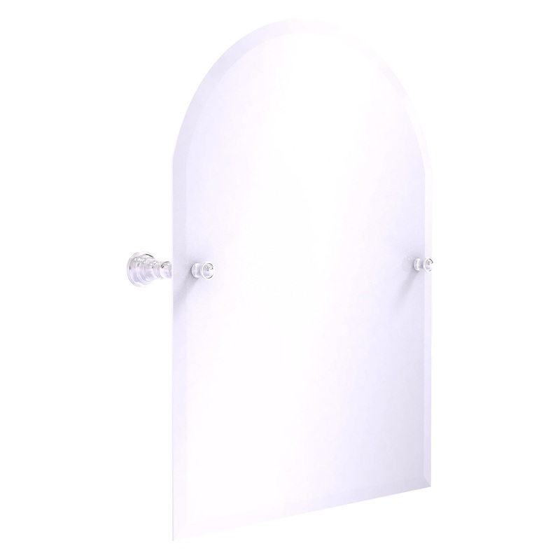 Allied Brass Carolina 21.8" x 4.8" Polished Chrome Solid Brass Arched Top Tilt Mirror With Beveled Edge