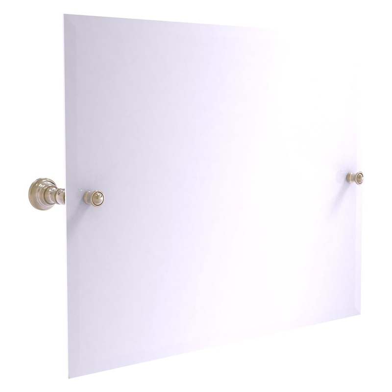 Allied Brass Carolina 26" x 4.8" Antique Pewter Solid Brass Frameless Landscape Rectangular Tilt Mirror With Beveled Edge