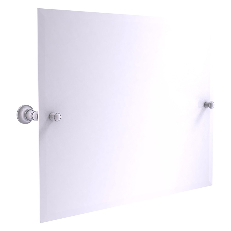 Allied Brass Carolina 26" x 4.8" Matte White Solid Brass Frameless Landscape Rectangular Tilt Mirror With Beveled Edge