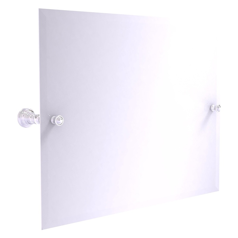 Allied Brass Carolina 26" x 4.8" Polished Chrome Solid Brass Frameless Landscape Rectangular Tilt Mirror With Beveled Edge