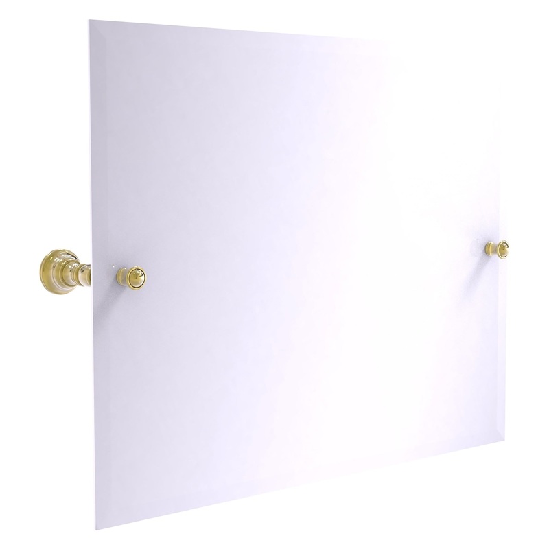 Allied Brass Carolina 26" x 4.8" Unlacquered Brass Solid Brass Frameless Landscape Rectangular Tilt Mirror With Beveled Edge