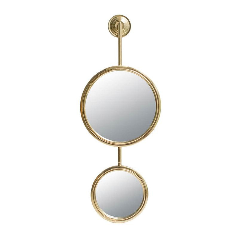 A&B Home 11" x 29" Bundle of 26 Two Round Gold Metal Frame Wall-Mounted Mirror