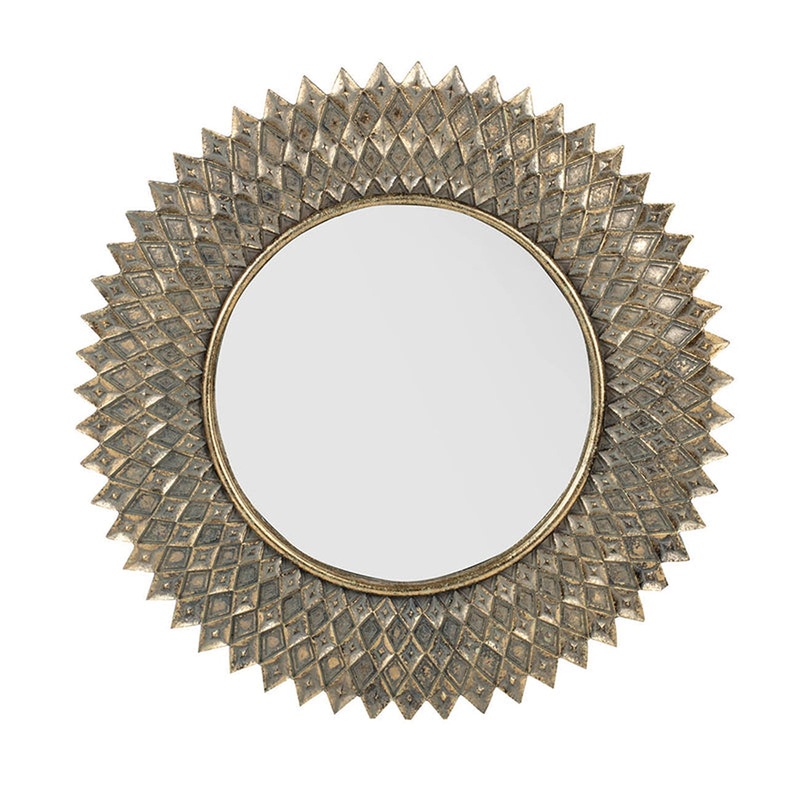 A&B Home 13" x 13" Bundle of 88 Round Warm Gold Resin Frame Wall-Mounted Mirror