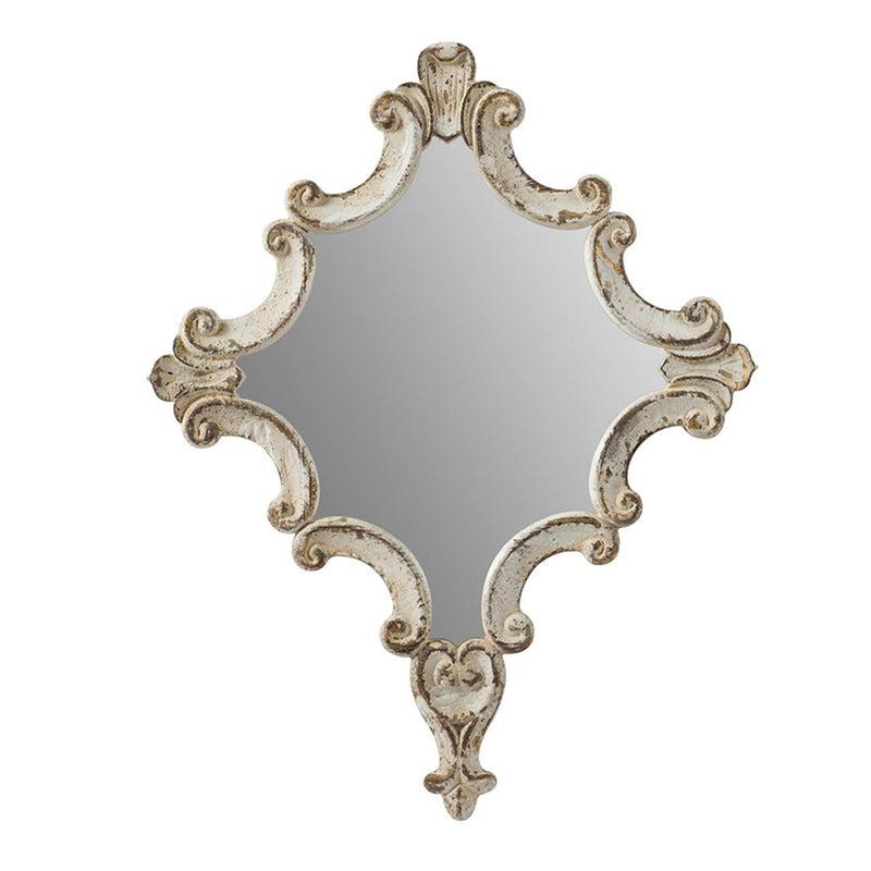 A&B Home 24" x 30" Bundle of 24 Diamond-Shaped White Wood Frame Wall-Mounted Mirror