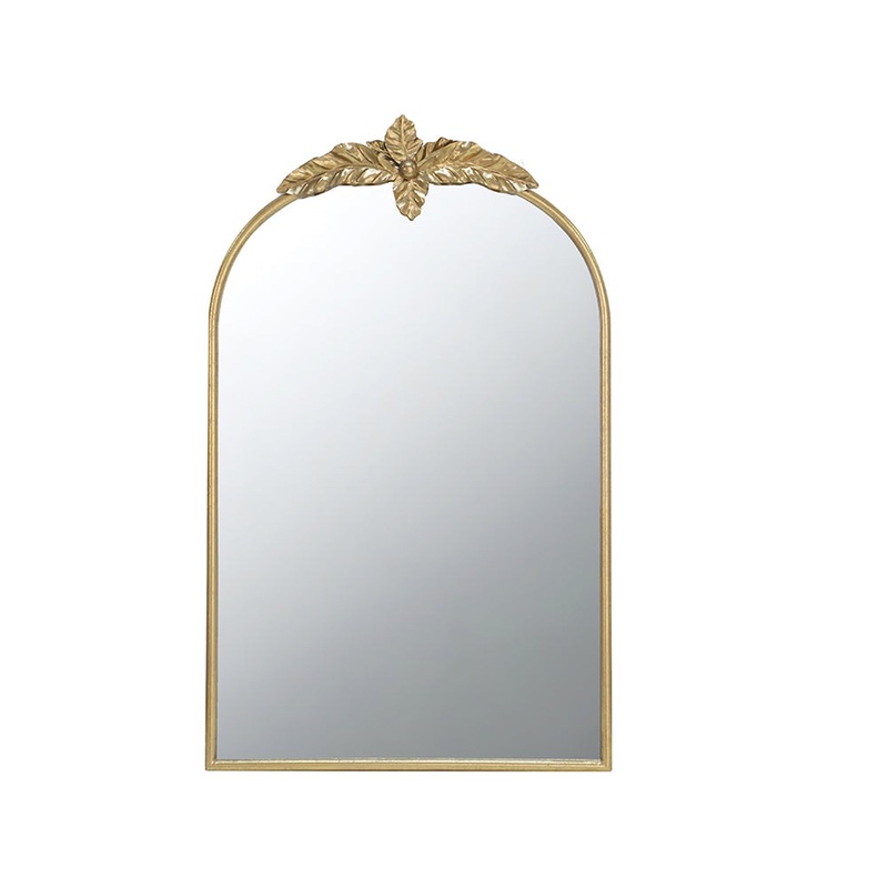A&B Home 24" x 36" Bundle of 21 Gold Arched Metal Frame Wall-Mounted Mirror With Leaf Accent