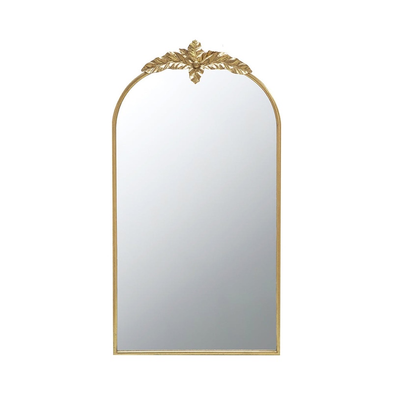 A&B Home 24" x 42" Bundle of 20 Gold Arched Metal Frame Wall-Mounted Mirror With Leaf Accent