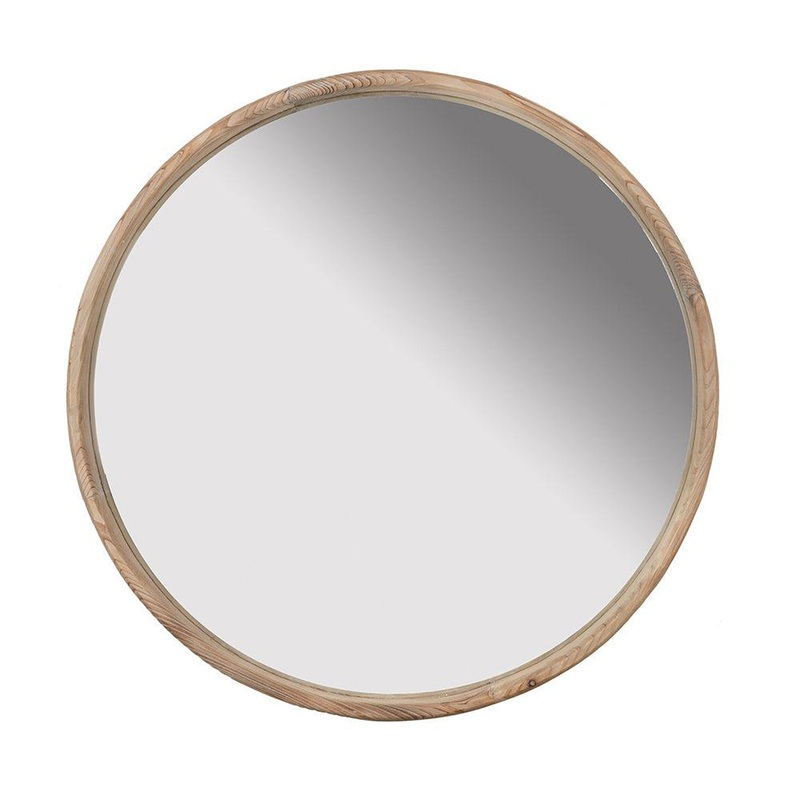 A&B Home 28" x 28" Bundle of 20 Brown Wood Frame Round Shaped Wall-Mounted Mirror