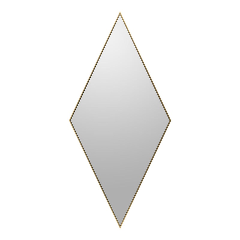 A&B Home 40" x 19" Bundle of 20 Diamond Shaped Gold Wood Frame Wall-Mounted Mirror