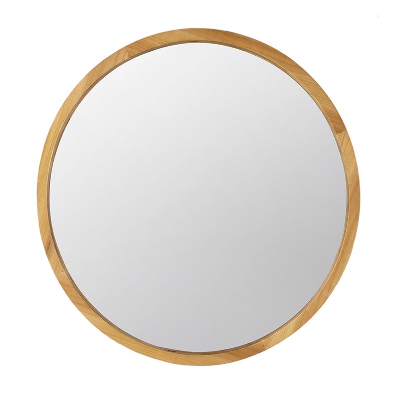A&B Home Charleston 28" x 28" Bundle of 20 Round Warm Brown Wooden Frame Wall-Mounted Mirror