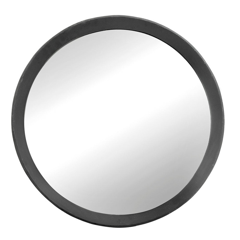A&B Home Porthole 20" x 20" Bundle of 48 Round Black Mango Wood Frame Wall-Mounted Mirror