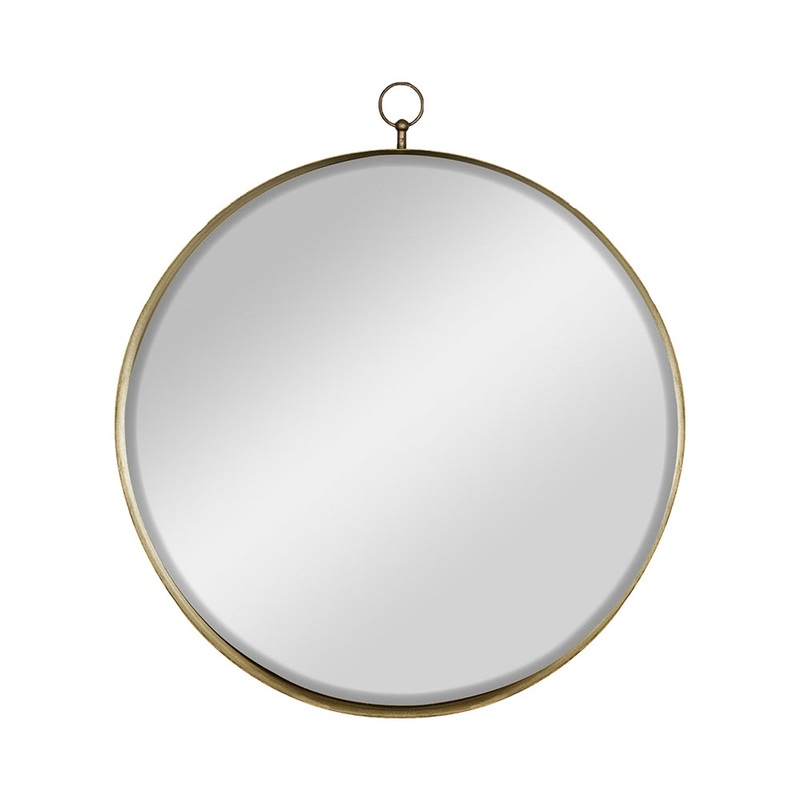 A&B Home Rahim 24" x 28" Bundle of 24 Round Gold Tone Metal Frame Wall-Mounted Mirror