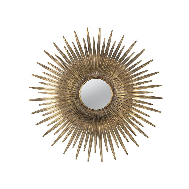 A&B Home Rhys 28" x 28" Bundle of 18 Sunburst Shaped Gold Metal Frame Wall-Mounted