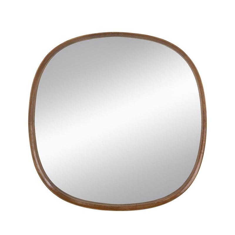 A&B Home Wayne 43" x 43" Bundle of 7 Round Shape Brown Wooden Frame Wall-Mounted Mirror