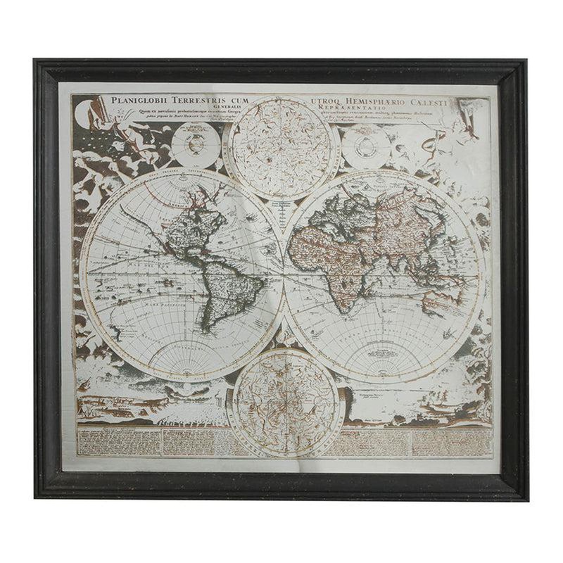 A&B Home 57" x 51" Bundle of 7 Rectangular Distressed Black Glass Frame Wall-Mounted Mirror With Wall Art